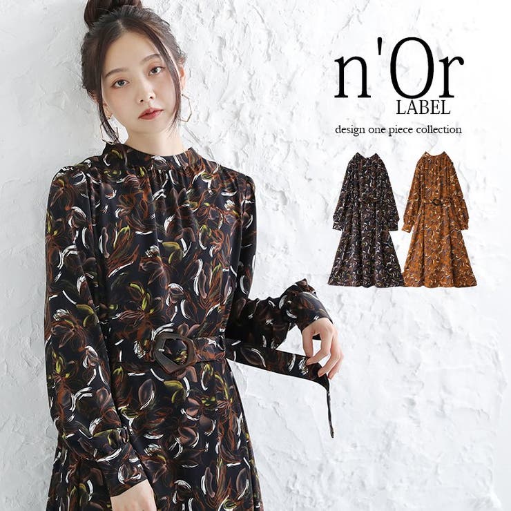 N Orlabelベルト付き総柄レトロワンピース 品番 Mitw Osharewalker オシャレウォーカー のレディースファッション通販 Shoplist ショップリスト