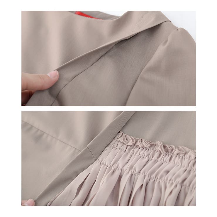 somari imagination異素材プリーツ切替アシメワンピース | osharewalker | 詳細画像13 