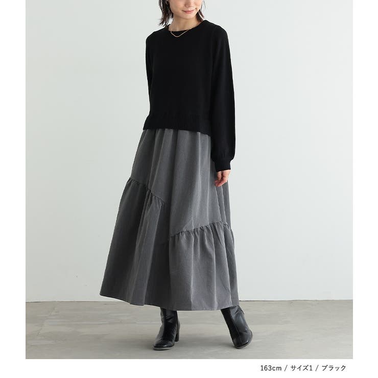n'OrLABELニットドッキングティアードワンピース  | osharewalker | 詳細画像14 