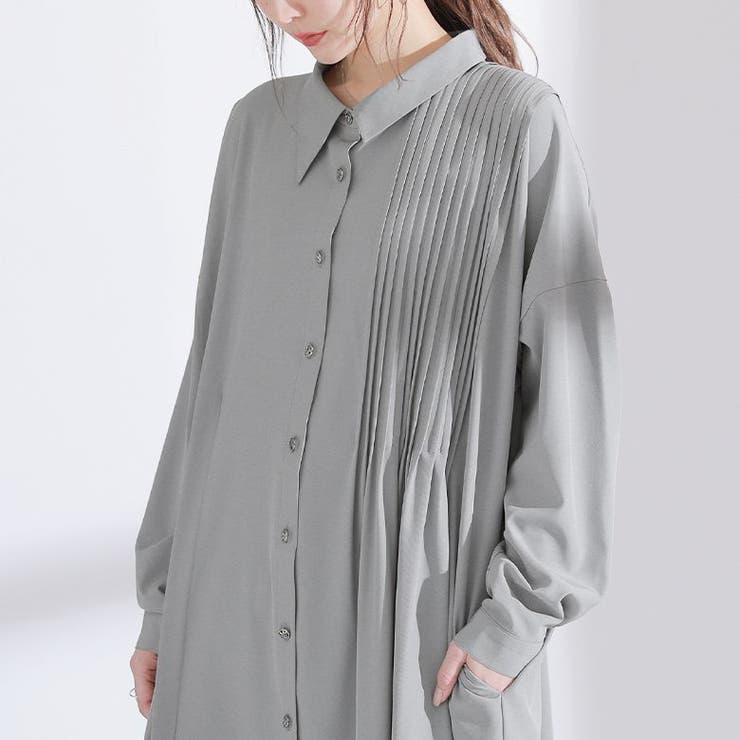 kOhAKUアシメピンタックシャツワンピース | osharewalker | 詳細画像7 