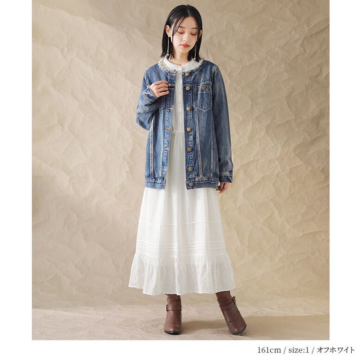 somari imaginationドットドビーコットンティアードワンピース