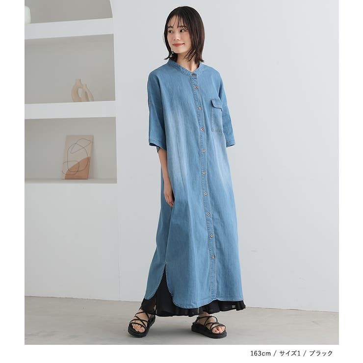 n'OrLABEL裾シフォンフレアペチワンピース[品番：MITW0016885