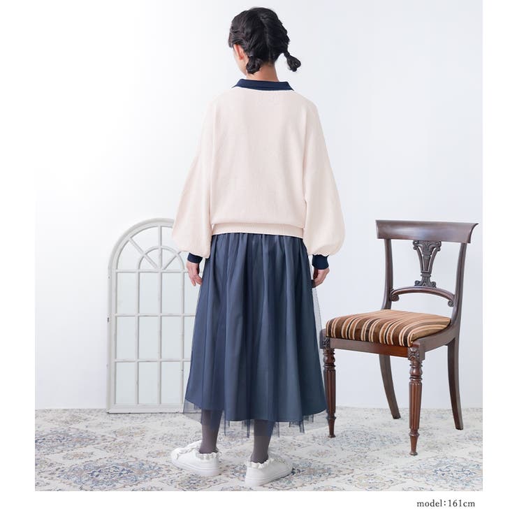 somari imaginationニットポロドッキングワンピース | osharewalker | 詳細画像9 