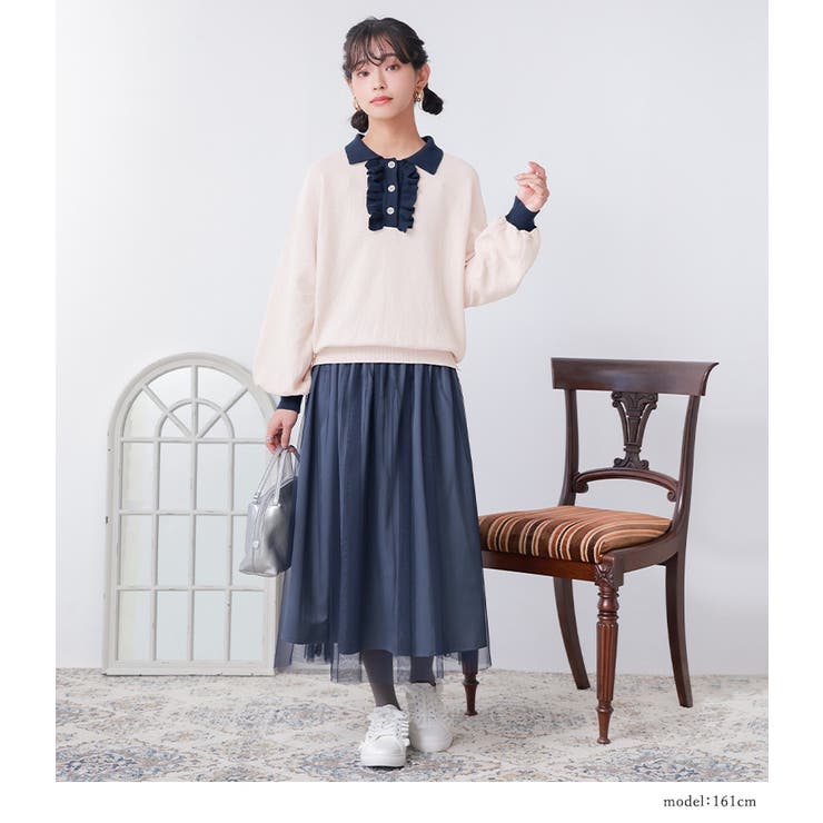 somari imaginationニットポロドッキングワンピース | osharewalker | 詳細画像11 