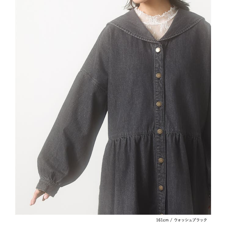 somari imaginationセーラーデニムワンピース[品番:MITW0017165 somari imaginationセーラーデニムワンピース[品番:MITW0017165