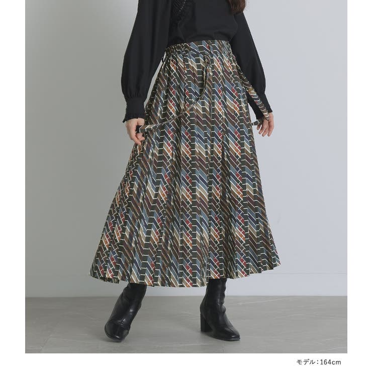 somari imaginationレトロ柄プリーツロングスカート  | osharewalker | 詳細画像8 