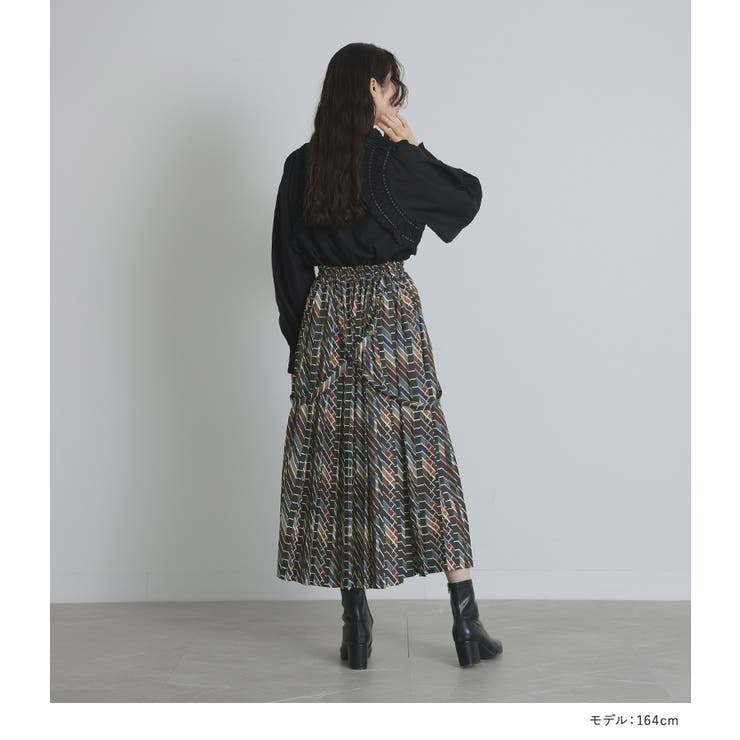 somari imaginationレトロ柄プリーツロングスカート  | osharewalker | 詳細画像11 