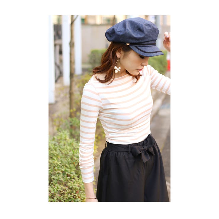 楽天市場】オープンカラー Tシャツ ボーダー レディース