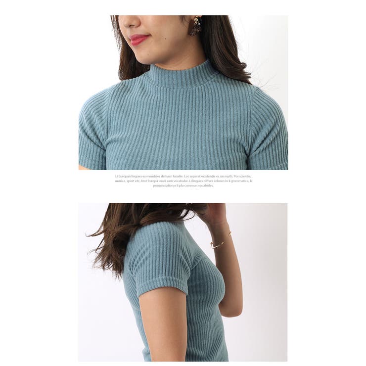 ハイネック半袖リブタイトニット レディース 半袖 品番 Jokw Real Style リアルスタイル のレディース ファッション通販 Shoplist ショップリスト