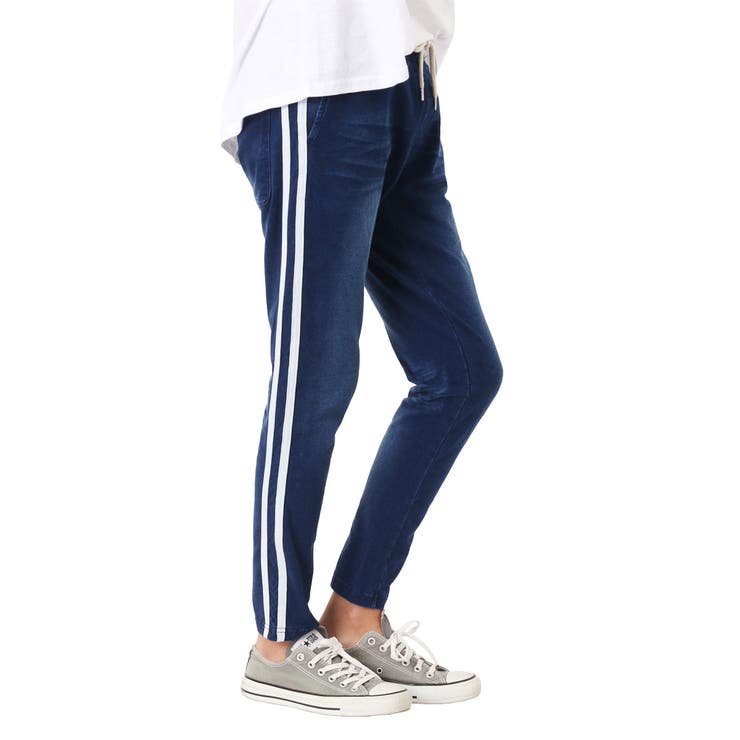 サイドラインスウェットカットデニムパンツ ユニセックス 男女