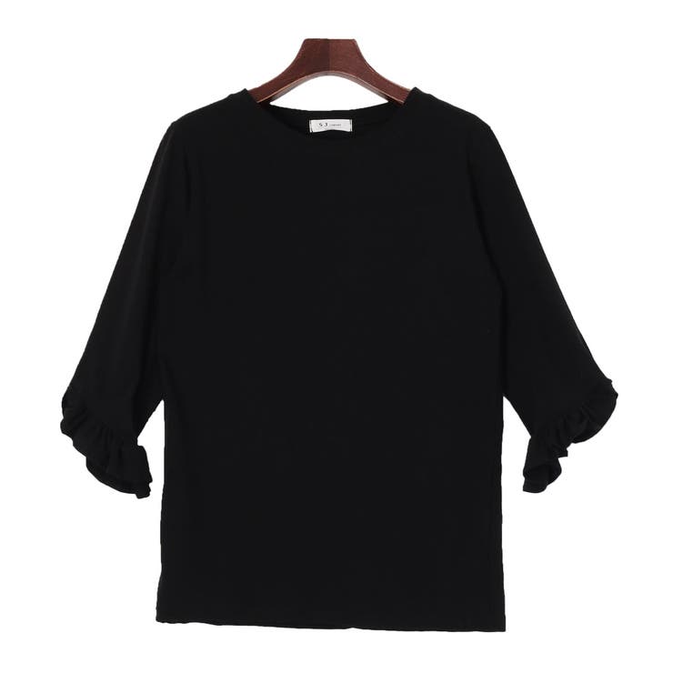 七分袖袖フリルカットソー レディース トップス[品番：JOKW0004009 