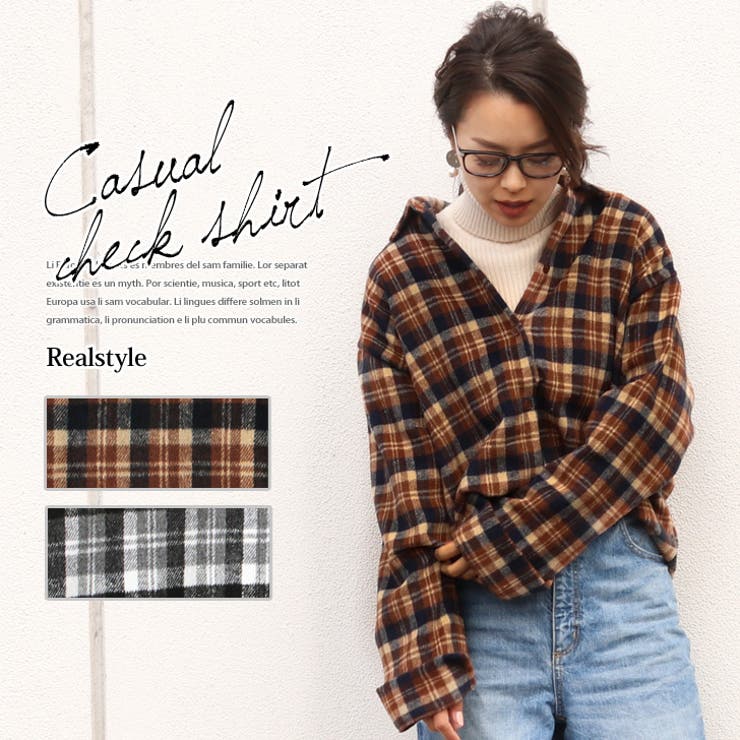 起毛カジュアルチェックシャツ レディース トップス 品番 Jokw Real Style リアルスタイル のレディース ファッション通販 Shoplist ショップリスト