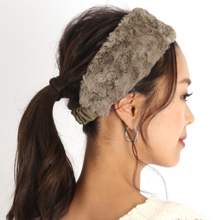 フェイクファー太ヘアターバン レディース アクセサリー[品番