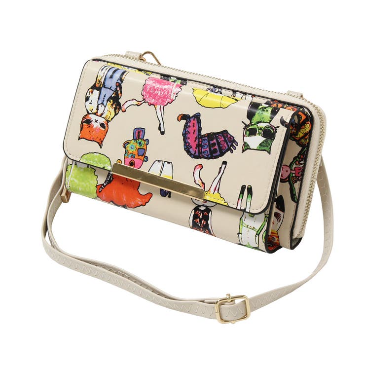 ねこ柄3wayお財布ポシェット レディース バッグ[品番：JOKW0005187