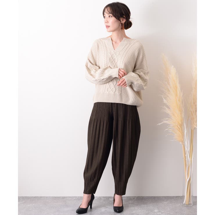 プリーツサルエルパンツ レディース ボトムス[品番：JOKW0008361