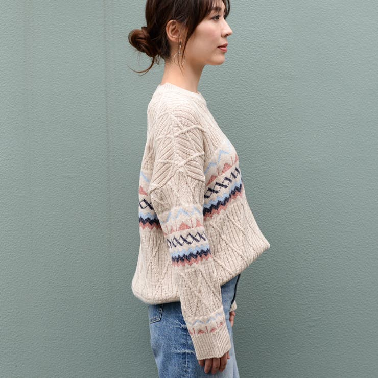 【極美品】ダブルアールエル　ニットジャケット　ノルディック　レディース　S ルエルノルディックニット | ファッション通販サイト NUGU