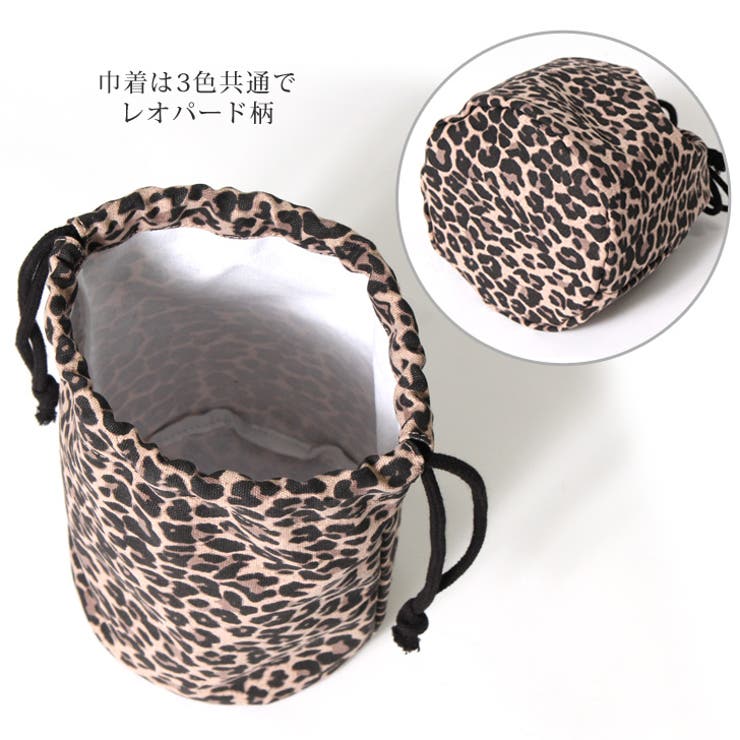 巾着付き ウッドハンドル クリアバッグ[品番：JOKW0007319