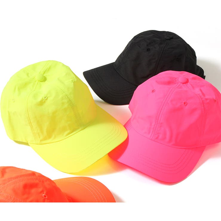 シンプルネオンカラーキャップ つば付き 蛍光色[品番：JOKW0007552