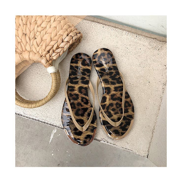 レオパード | ゴールドプレート ビーチサンダル レディース | REAL STYLE