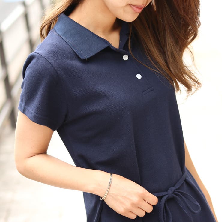 細リボン付きポロシャツワンピース レディース トップス 品番 Jokw Real Style リアルスタイル のレディース ファッション通販 Shoplist ショップリスト