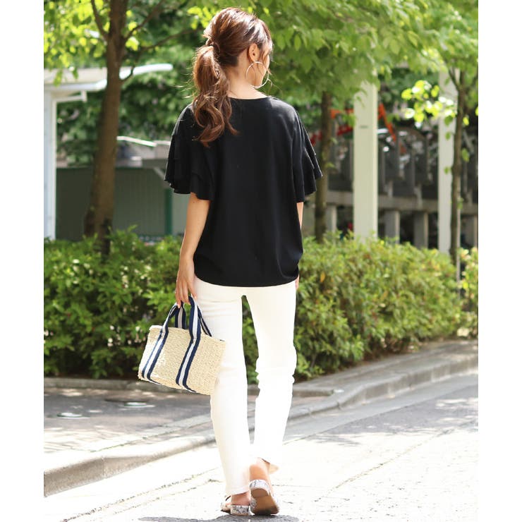 袖ティアードフリルカットオフTシャツ レディース トップス 品番 JOKW0007668 REAL STYLE リアルスタイル レディース