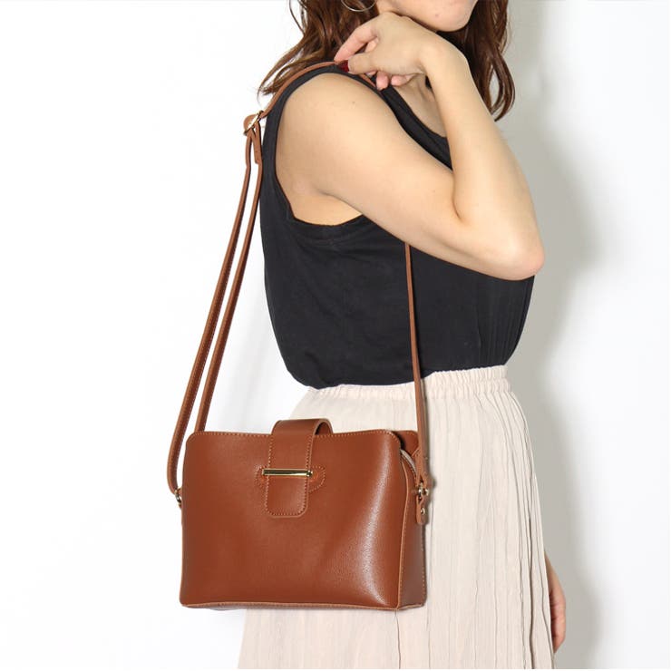 あおりポケット付き ミニショルダーバッグ レディース[品番