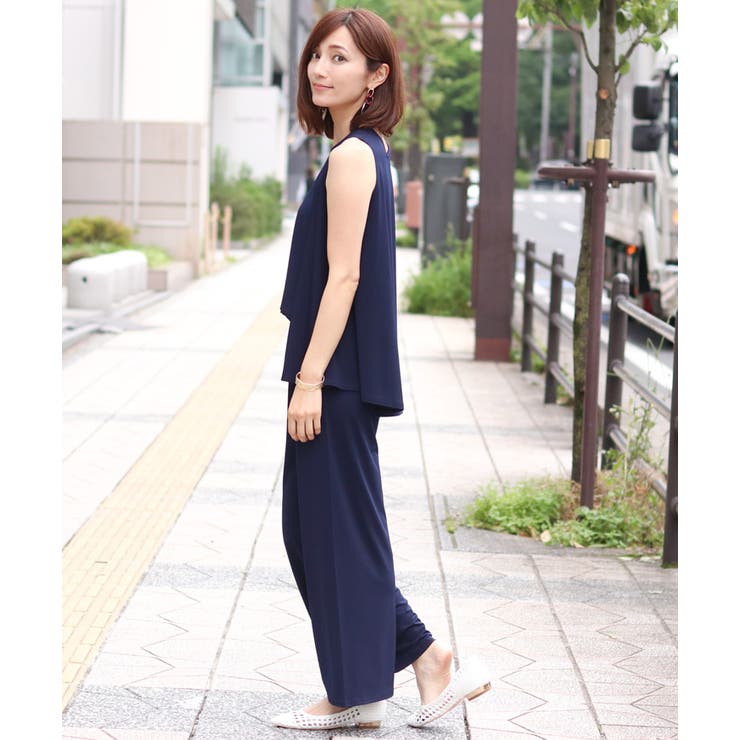 ノースリーブカットソー×ワイドパンツさらテロ