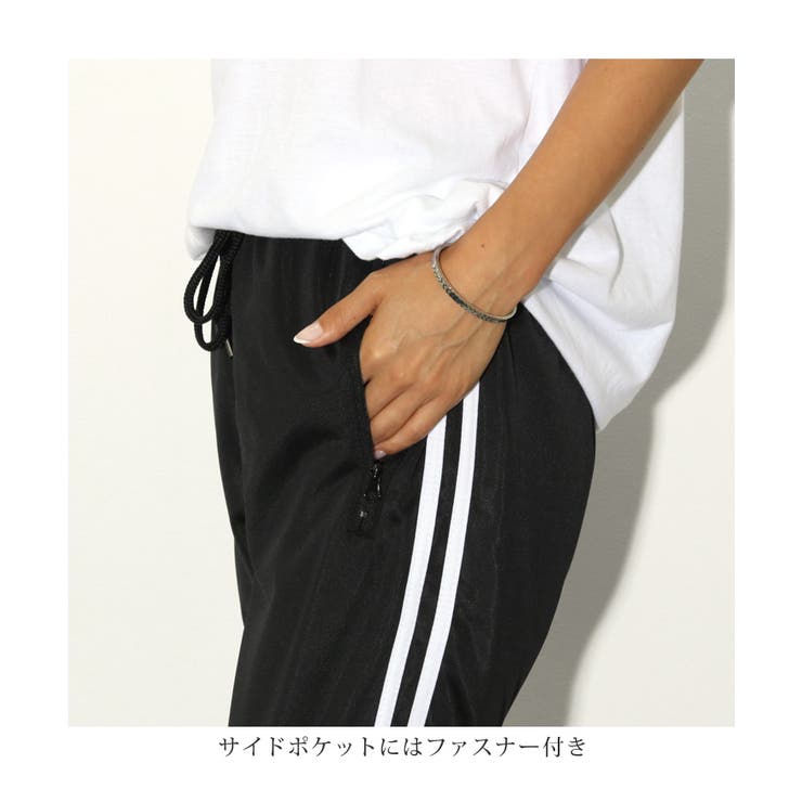 ブラック ジョガーパンツ ジップポケット付き ジョガーパンツ ポケット付き スポーツウェア レディース