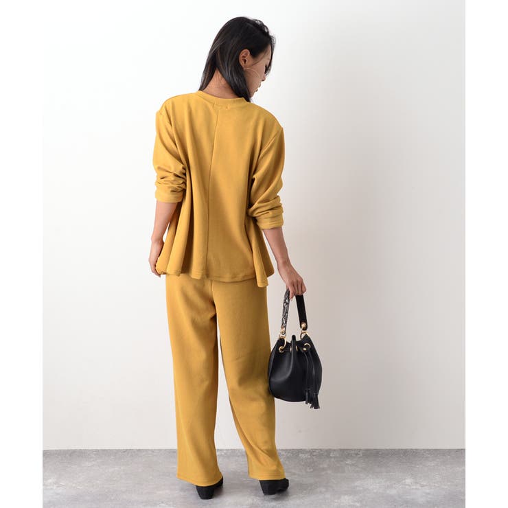 ワイドパンツ×Aラインカットソーセットアップ レディース