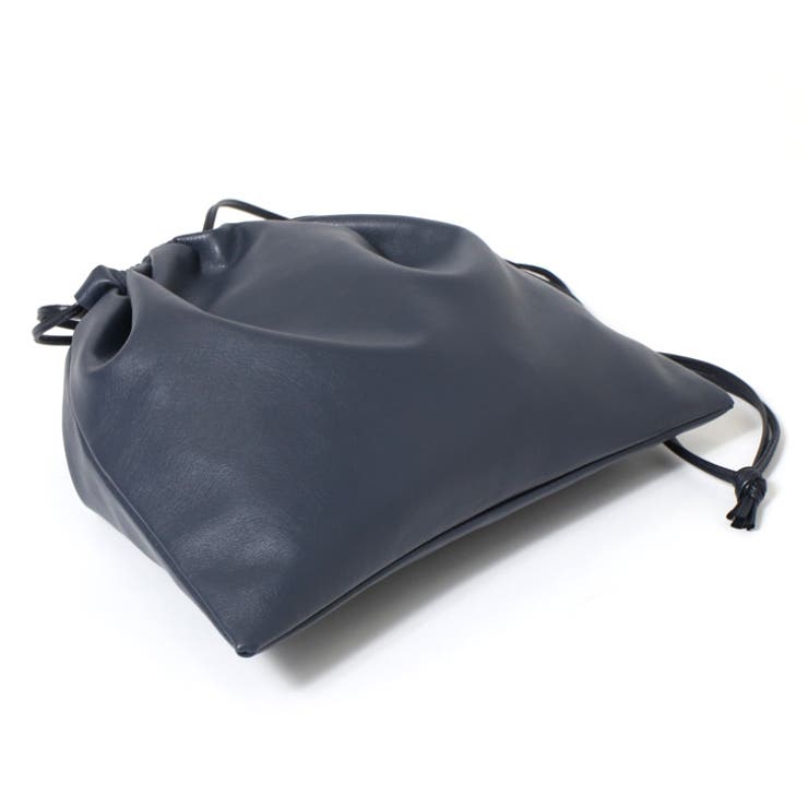STYLE CRAFT ゴートレザー巾着バッグ　ネイビー MC1027]MASTER&Co.(マスターアンドコー) GOAT LEATHER KINCHAKU