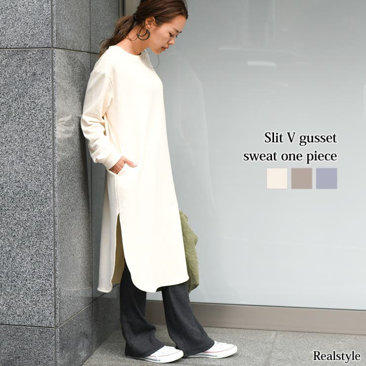 ラウンドヘムスリットvガゼットスウェットワンピース レディース トップス 品番 Jokw Real Style リアルスタイル のレディースファッション通販 Shoplist ショップリスト