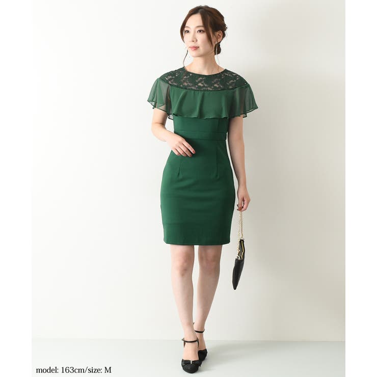 デコルテレースフリルタイトドレス ワンピース 結婚式 品番 Jokw Real Style リアルスタイル のレディースファッション通販 Shoplist ショップリスト