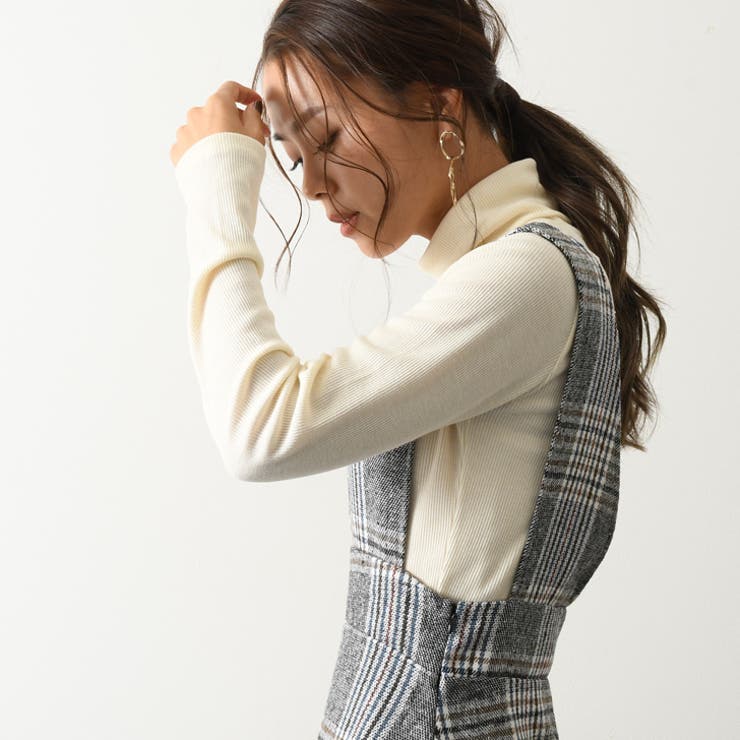 グレンチェックフレアジャンパースカート レディース ボトムス[品番