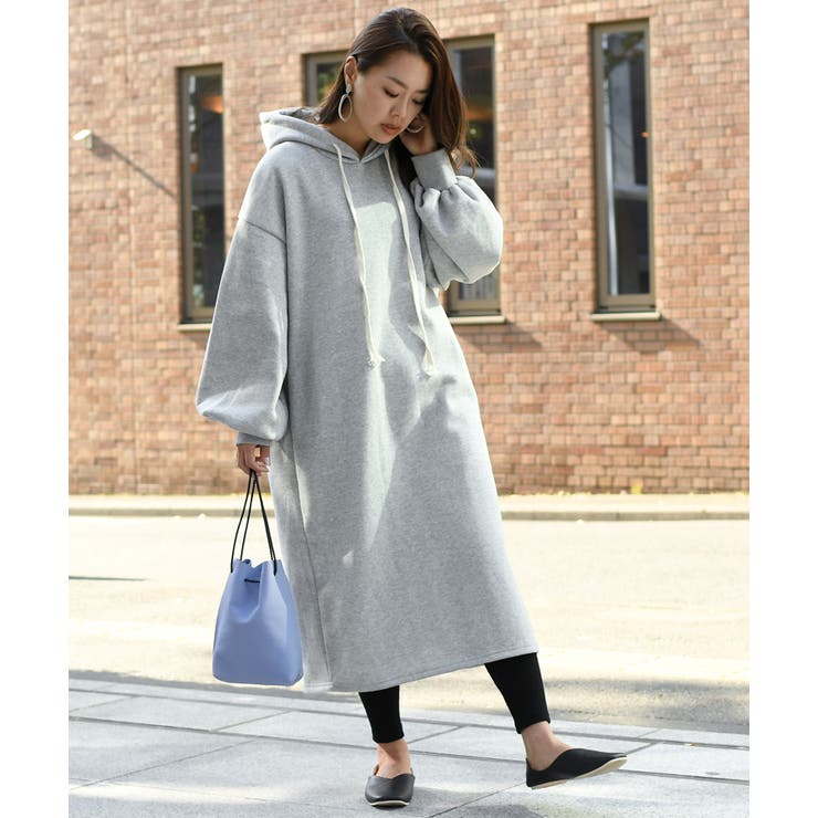 裏起毛バルーン袖ロング丈パーカースウェットワンピース レディース 秋冬 品番 Jokw Real Style リアルスタイル のレディースファッション通販 Shoplist ショップリスト