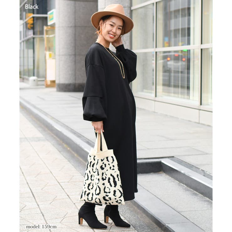 裏起毛タック入りバルーンスリーブスウェットマキシワンピース レディース トップス 品番 Jokw Real Style リアルスタイル のレディースファッション通販 Shoplist ショップリスト