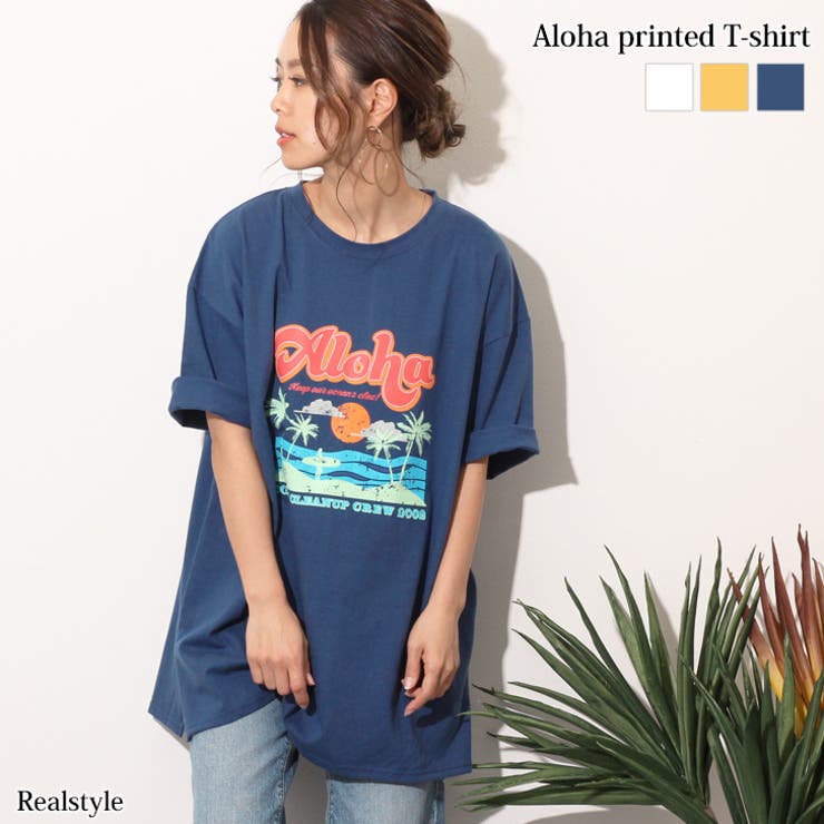 ロング丈alohaプリントサーフtシャツ レディース トップス 品番 Jokw Real Style リアルスタイル のレディース ファッション通販 Shoplist ショップリスト