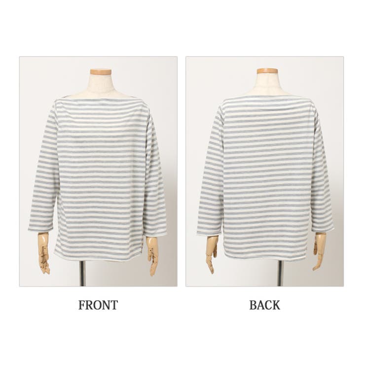 ボートネックベーシックボーダー柄ワイドカットソーレディーストップスTシャツ春夏長袖大きめゆったりシンプルカジュアルきれいめマリンロンT無地可愛いコットン混インナープルオーバー