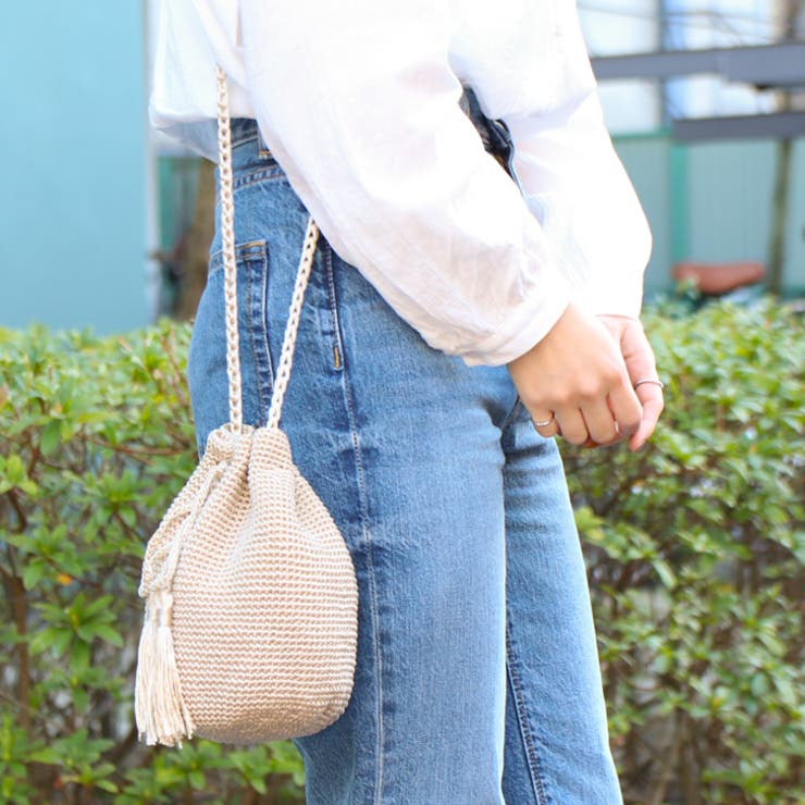 細編み タッセル 巾着[品番：JOKW0009028]｜REAL STYLE（リアル