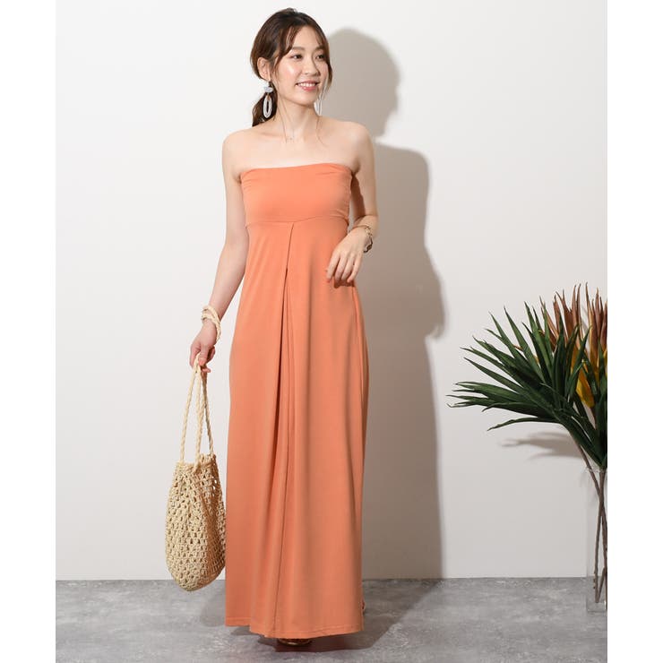 バックスリット入りレーヨン混ベアトップワンピース レディース トップス 品番 Jokw Real Style リアルスタイル のレディースファッション通販 Shoplist ショップリスト