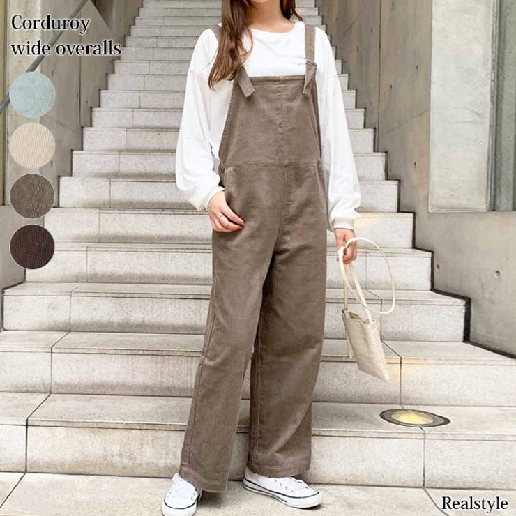 ベーシックコーデュロイワイドオーバーオール レディース 大きいサイズ 品番 Jokw Real Style リアルスタイル のレディース ファッション通販 Shoplist ショップリスト