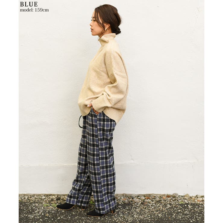 ワイドパンツ レディース チェック[品番：JOKW0011225]｜REAL