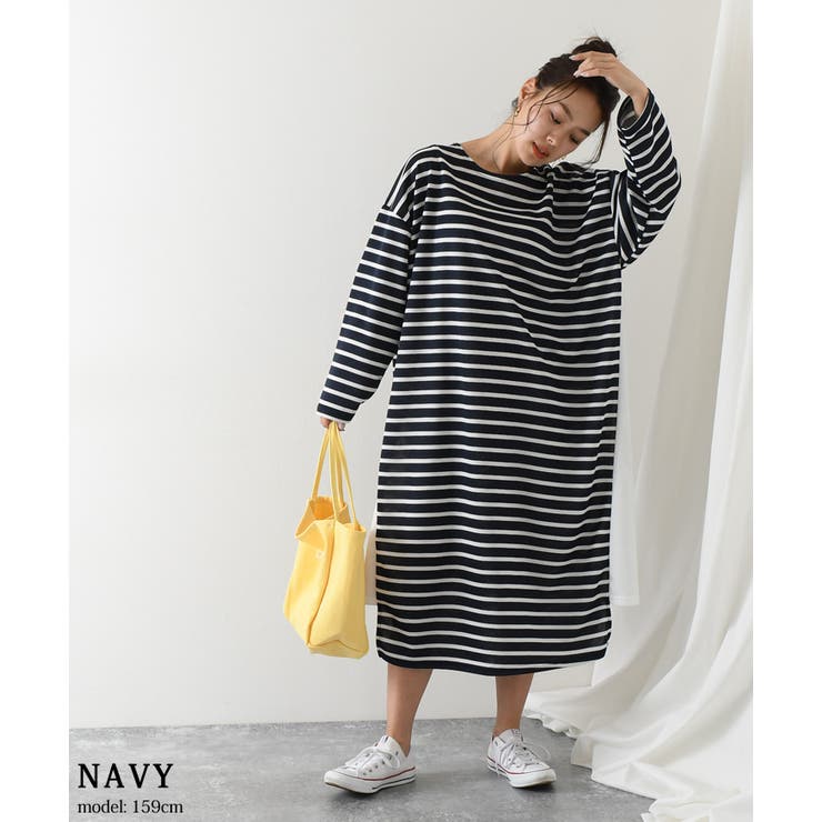 切替デザインボーダーロングワンピース 長袖 レディース 品番 Jokw Real Style リアルスタイル のレディースファッション通販 Shoplist ショップリスト