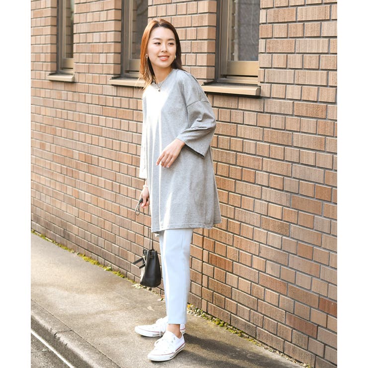 選べる10色 7分袖ビッグシルエットコットンロングtシャツ レディース 品番 Jokw Real Style リアルスタイル の レディースファッション通販 Shoplist ショップリスト
