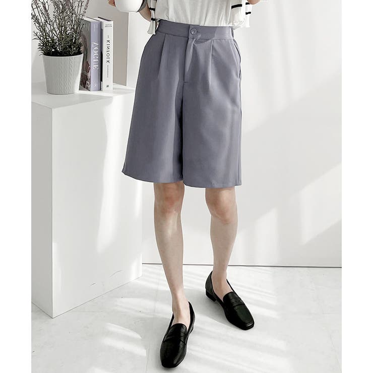 ハーフ・ショートパンツ HUECLOSET Closet Bermuda Cotton Slacks GOODWEAR グッドウェア ショートパンツ WAIST RIB SHORT PANTS