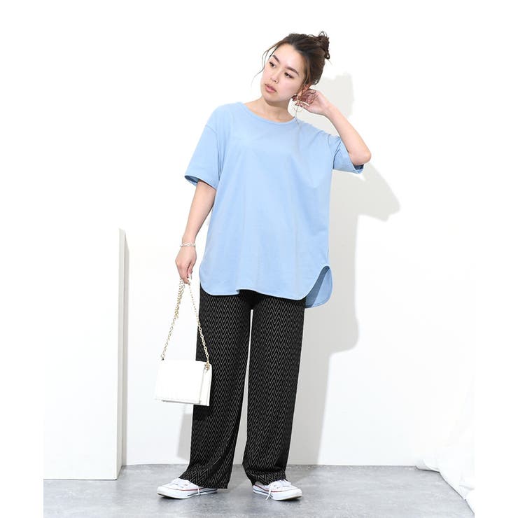 GUESS★LADY'S_ジュエリー 薄青 ワイドパンツ♪ ワイドパンツ レディース 春夏[品番：PENA0020833