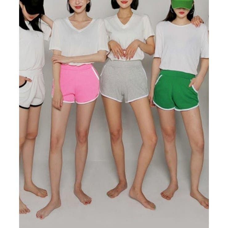 ショートパンツ パイピング ライン[品番：JOKW0012099]｜REAL