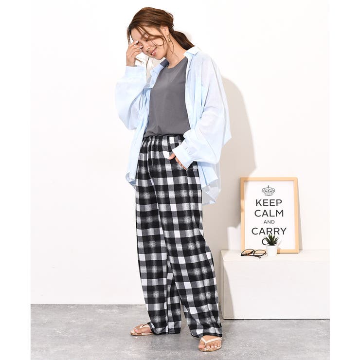 【Y's】ワイズ　2025SS 　チェック柄ドレープスカートパンツ コットン Y's SPRING SUMMER 2025 COLLECTION