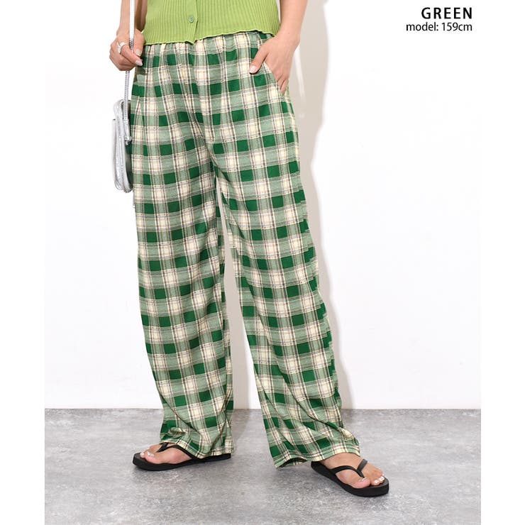新品正規品  ワイドパンツ レディース チェック[品番：JOKW0012268]｜REAL パンツ