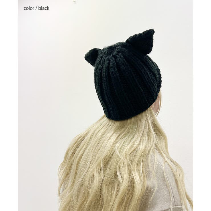 猫耳ニット帽 レディース ニット帽[品番：JOKW0012901]｜REAL