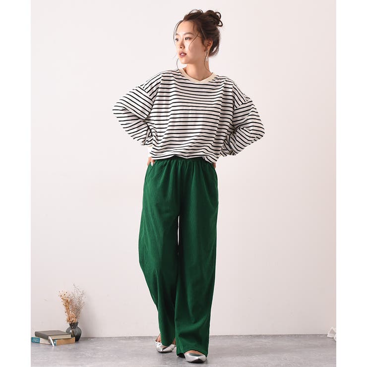 ワイドパンツ レディース コーデュロイ[品番：JOKW0009403